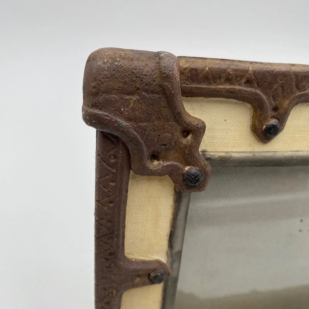 Rustic Steampunk Trunk Photo Frame 5x7 Lock Key Vintage Accent‎ Shelf Decor